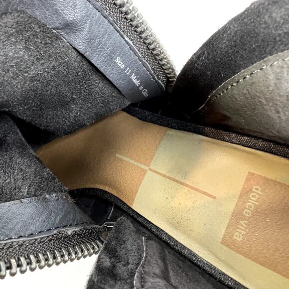 Dolce Vita Gertie Ankle Boot Womens US 11 Gray Suede Leather Double Zip Bootie - Picture 8 of 9